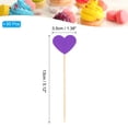 thumbnail image 2 of Uxcell 50Pcs Heart Cupcake Toppers Star Cupcake Picks Birthday Decoration Purple, 2 of 7