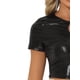 thumbnail image 5 of INSPIRE CHIC Crop Tops Metálicos para Mujeres con Manga Corta y Abertura para Fiesta de Halloween Top Brillante Holográfico S Negro, 5 of 5