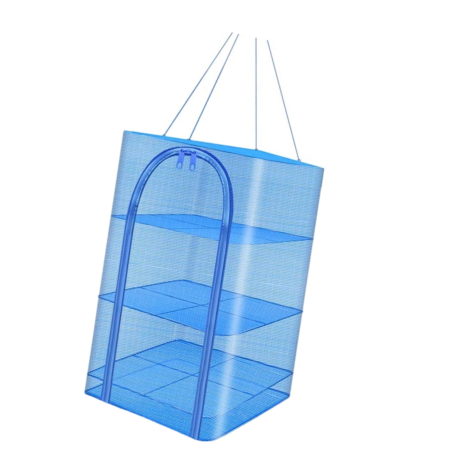 Drying Rack 4 Layers Folding Fish Meshes Drying Net with Zippers Opening Home Drying Vegetable Net Easy to Use