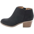 thumbnail image 2 of SODA Women's Mug Round Toe Faux Suede Stacked Heel Western Ankle Bootie,Black (6), 2 of 2