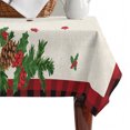 thumbnail image 4 of Christmas Cardinal Table Cloth Waterproof Tablecloths, Winter Xmas Poinsettia Holly on Linen Tablecloth Dining Table Cover for Kitchen Party Tabletop Outdoor, Rectangle Tablecloth 60x102 Inch, 4 of 9