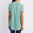 thumbnail image 4 of Tumotour Summer Tops For Women Zip V-Neck Shirt Plus Size Tunic Tops Casual Trendy Business Work Tops Half Sleeve Chiffon Blouses, 4 of 7