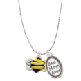 thumbnail image 1 of Delight Jewelry Silvertone Large Enamel Bumble Bee Best Mom Ever Charm Necklace, 1 of 4