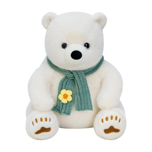 9" Small Polar Bear Plush Toy, Cute Cuddly Soft Stuffed Animal, Cozy Hugging Pillow, Decorative Animal Plush for Home, Bedroom, Sofa, Nap, Christmas or Valentine’s Day Gift Idea