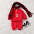 thumbnail image 2 of Conjunto de 2 piezas de top y pantalón con estampado de animales de oso navideño para bebé niño o niña, 2 of 5