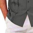 thumbnail image 6 of SHTXOZHI Men's Cuban Guayabera Shirt Short Sleeve Button Down Plus Size Shirts Wedding Summer Beach Tops, 6 of 6