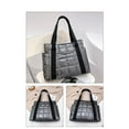 thumbnail image 4 of Stylish Puffer Tote Bag for Women, Soft Waterproof Tote Bag, Plaid Shoulder Bags Quilted Bags Down Padding Handbags, Trendy Shopping Handbags High Capacity, 4 of 7