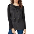 thumbnail image 1 of Ma Croix Womens Fur Lined Twill Vest With Hood Ultra Soft Faux Fur Lining Zip Up Cargo Gilet Heat Insulation, 1 of 6