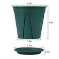 thumbnail image 3 of 4 Pcs 6 inch Plastic Planters with Multiple Drainage Holes and Tray - Plant Pots for All Home Garden Flowers Succulents, Matte Black, 3 of 6