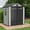 Blue-Gray+Black, variant on Dextrus 6 x 4.4 FT Resin Outdoor Storage Shed with Fence-Side Panels, Side Windows, Lockable Door & Air Vents for Garden Backyard Patio Lawn,Brown+Black