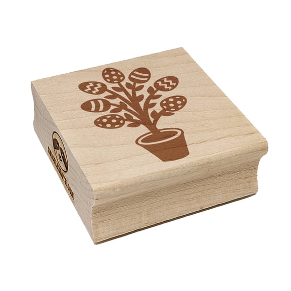 Easter Egg Tree Square Rubber Stamp Stamping Scrapbooking Crafting - Small 1.25in