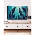 thumbnail image 3 of Outdoor TV Cover 48 to 50 Inch Weatherproof, Coastal Waterproof TV Screen Protector for Outside Decor with Zipper and Pocket 48"L x 30"H , Vintage Ocean Whale Polka Dots Turquoise Teal, 3 of 7