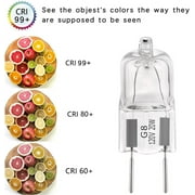 Hakled 1.57 190 Lumens Dimmable T4 JCD G8 Halogen Light Bulb, 2700K (Pack of 6)