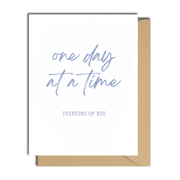 Inspirational Thinking of You Card – “One Day at a Time” Design – Blank Inside with Envelope – Perfect for Encouragement, Support, or Just Because