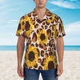 thumbnail image 4 of Bixox Men's Hawaiian Shirts Men's Leopard Sunflowers Print Short-Sleeve Shirt-X-Large, 4 of 8