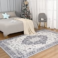 thumbnail image 2 of Lochas Boho Rug Vintage Print Area Rugs for Bedroom Living Room Indoor Low Pile Floor Carpet Home Decor,5'X8',Brown, 2 of 7