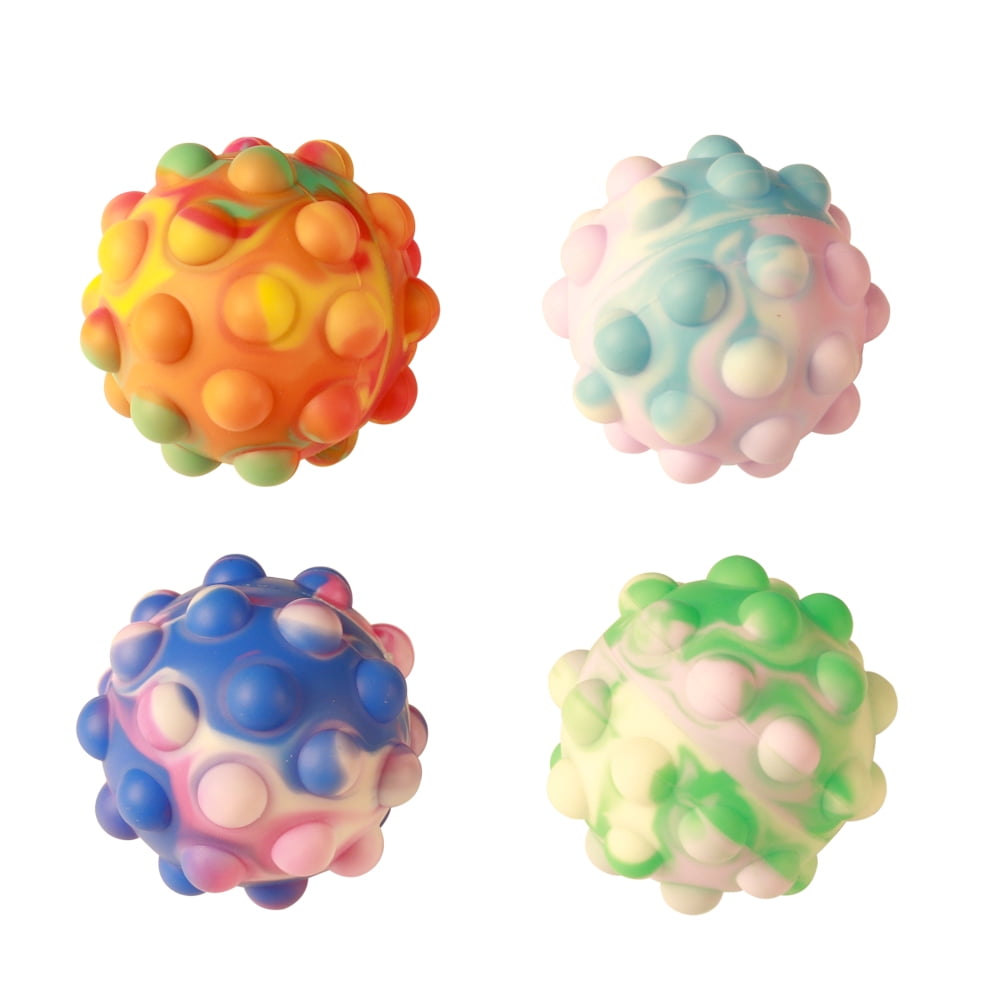 Regular Bouncing Ball 8 PCS Pop Ball 3D Fidget Ball Pop Toy Exercise Finger Flexibility Silicone Decompression Toy 