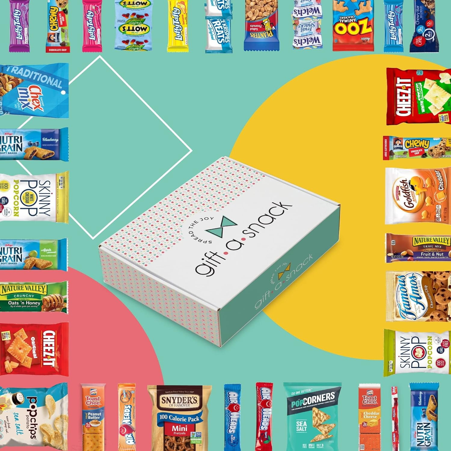 Gift A Snack Premium Snack Variety Pack Gift Box (42 Count) Chips, Cookies, Candy, Crackers - Snack Box Gift Basket
