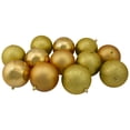 thumbnail image 6 of Northlight Shatterproof 4-Finish Christmas Ball Ornaments 2.5" (60mm) - Antique Gold - 60ct, 6 of 9