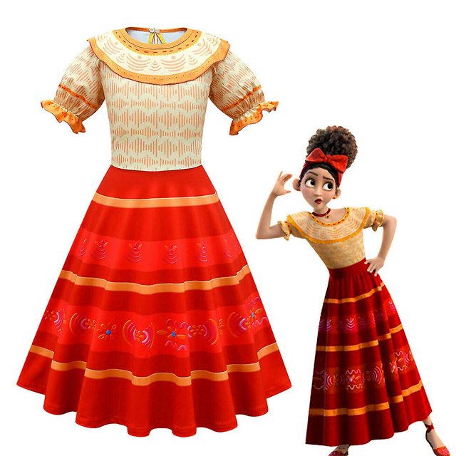 6-12 Years Girls Encanto Princess Dolores Cosplay Dresses zhangyuxiang LED
