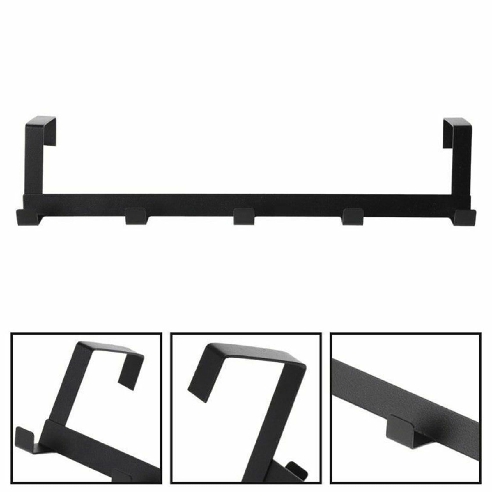 Over The Door 5 Hooks Home Bathroom Organizer Rack Clothes Coat Hat Towel Hanger