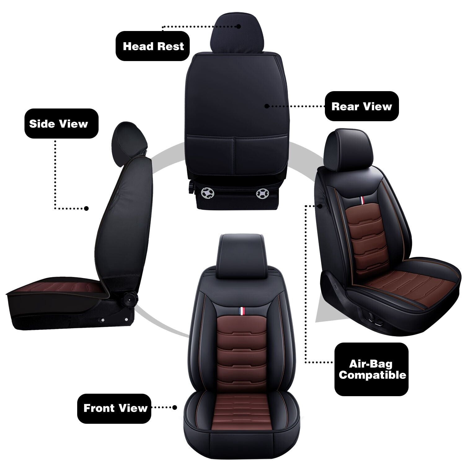 For Dodge Ram 1500 2009-2023 2500 3500 Crew Cab Pickup Truck Car Car Seat Covers 5 Seats Full Set Cushion Cover Leather