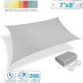 thumbnail image 2 of Paradise 7' X 8' Ft 260 GSM Waterproof Sun Shade Sail-Light Grey Rectangle UV Block  Awning Canopy Outdoor Garden Backyard, 2 of 2