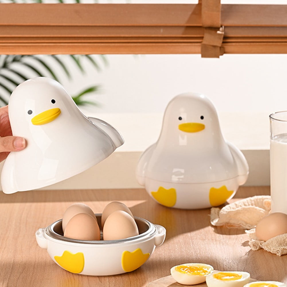 Microwave Egg Steaner for 4 Eggs Cute Duck Shape Microwave Egg Boiler Cooker