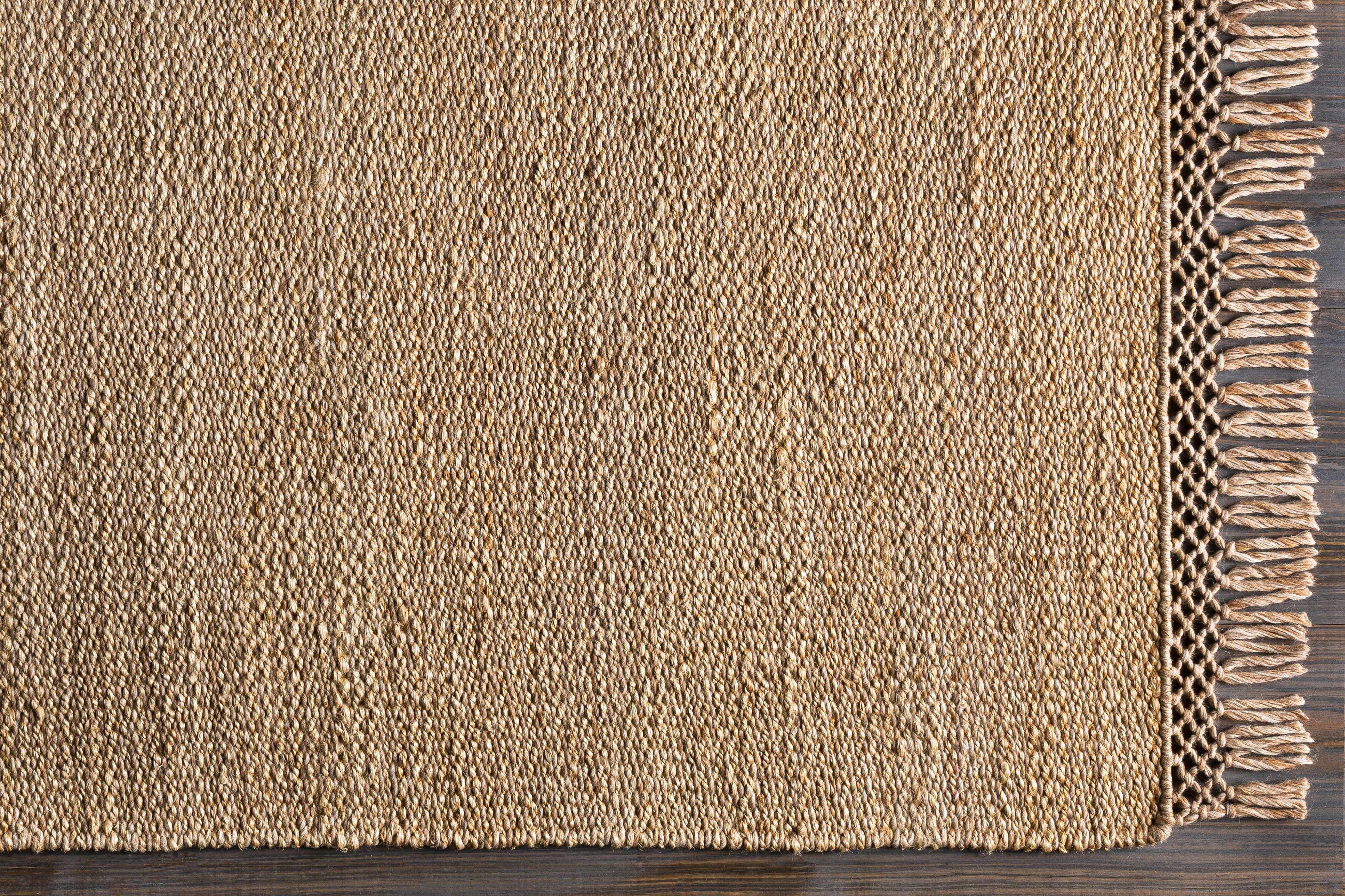 Hauteloom Charleston Jute Hallway, Kitchen Runner Rug - Contemporary Boho Farmhouse Coastal Modern - Tan, Medium Brown, Beige, Brown, Neutral - 2'6" x 8'