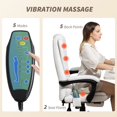 thumbnail image 3 of White Reclining Massage Office Chair with Footrest - Adjustable Height & 7-Point Vibration - Perfect for Home Office & Study Spaces - Linen-Look Fabric, 3 of 7