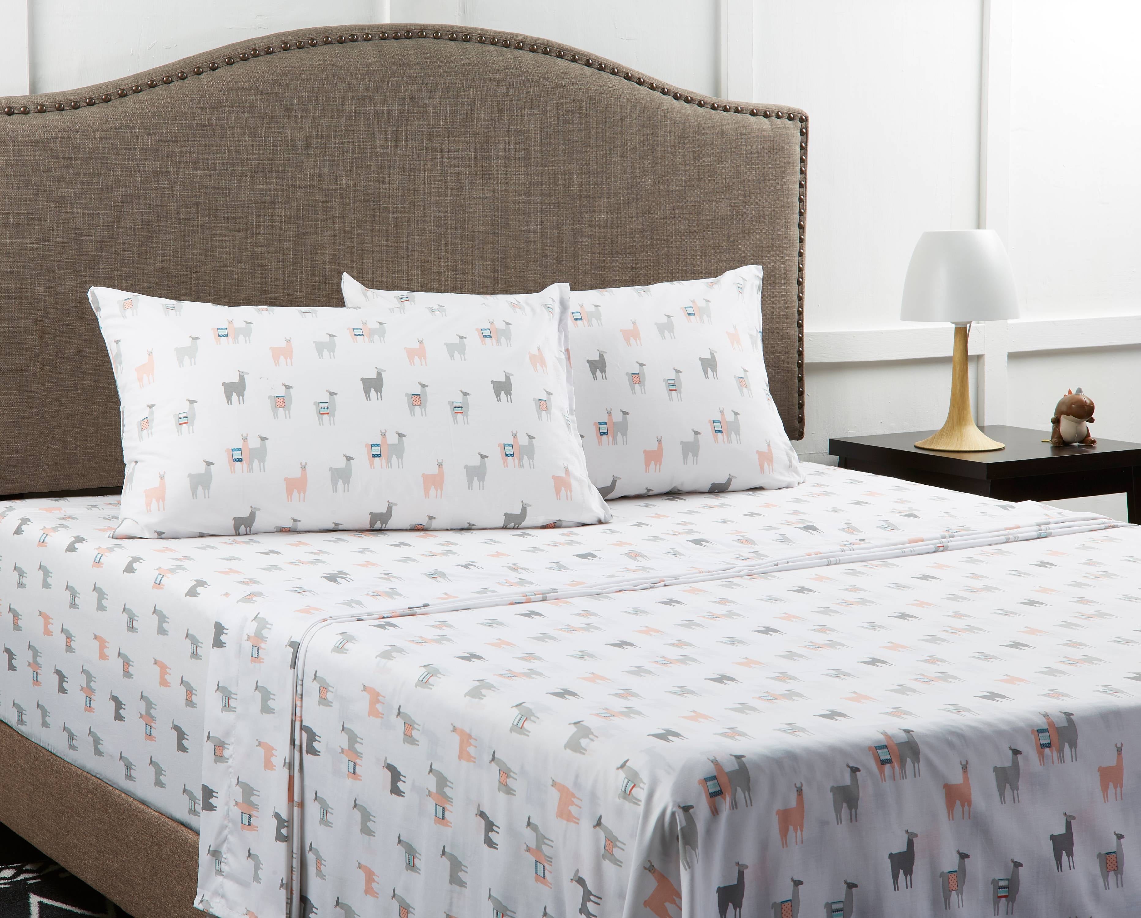 Mainstays 180 Thread Count Novelty Bedding Sheet Set, Multicolor, Queen