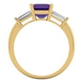 thumbnail image 4 of 1.62 ct Square Emerald Cut Natural Amethyst Three-Stone Engagement Ring for Women in 18K Yellow Gold, 4 of 5