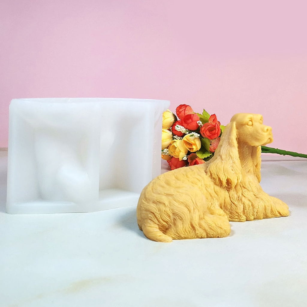Aurgiarme Silicone Candle Mold 3D Dog Shape Room Decors Molds Handmade Art Supplies Silicone Texture for Crafting and Decors