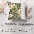 thumbnail image 2 of Ethan Taylor Botanical Throw Pillow Soft Cushion Cover 'William Morris Floral Pattern III Modern Cottage and Cottagecore' Pattern Decorative Square Accent Pillow Case, 16x16 Inches, Green, Beige, 2 of 5