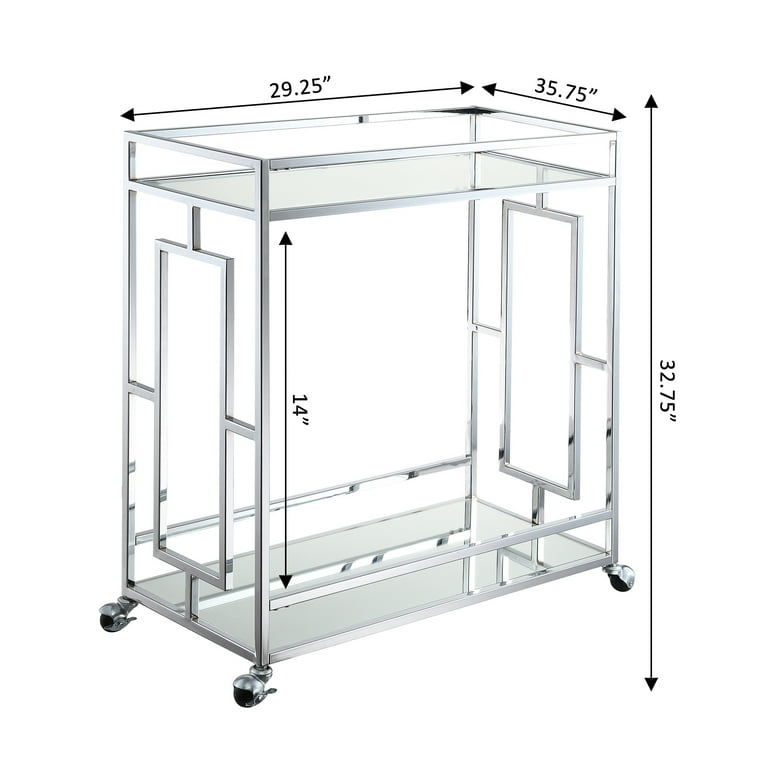 Town Square Bar Cart Clear Glass/mirror/chrome - Breighton Home : Target