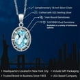 thumbnail image 2 of Gem Stone King 925 Sterling Silver Sky Blue Topaz Pendant Necklace for Women (8.04 Cttw, Oval Checkerboard 14X10MM, Gemstone November Birthstone, with 18 inch Silver Chain), 2 of 5