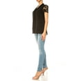 thumbnail image 5 of Women's Solid Top with Front Tie Collar and Lace Sleeves, 5 of 6