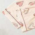 thumbnail image 6 of HOWPAY Valentines Pajamas for Women Set Heart Graphic Button down Long Sleeve Shirts and Loose Pants Sleepwear Soft Comfy 2 Piece Pj Sets Pink XL, 6 of 9