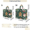 thumbnail image 2 of FORMRS Womens Corduroy Tote Bag Crossbody Shoulder Handbag with Pocket, Green Christmas Gingerbread, 2 of 7