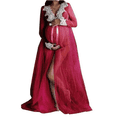 thumbnail image 1 of Femmes Robe de Maternité à Manches Courtes Dentelle V-Cou à Manches Longues en Mesh Robe Transparente, 1 of 3