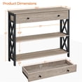 thumbnail image 7 of Topeakmart X Design Console Table w/ 1 Drawer & 2 Shelves, Gray, 7 of 7