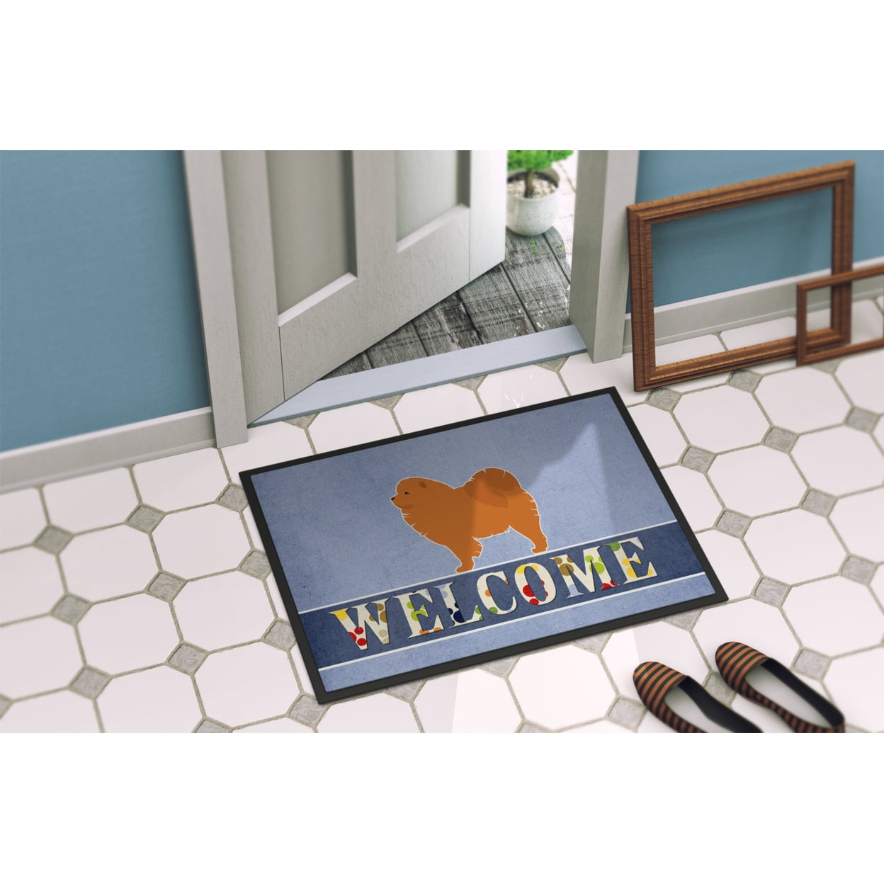 Carolines Treasures BB5555JMAT Chow Chow Welcome Door Mat Indoor Rug or Outdoor Welcome Mat 24x36 Doormat  24H X 36W