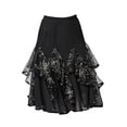thumbnail image 3 of Falda Midi Volante con Lentejuelas perfecl para Flamenco Baile de Salón Moderno Negro talla única, 3 of 8