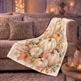 thumbnail image 5 of Rustic Watercolor Pumpkin Autumn Leaf Still Life, Cozy Friendship Quote Scene, Warm Flannel Blanket for Living Room and Reading Nook, Art Lovers Thanksgiving Gift, Artistic Home Decor, 5 of 7