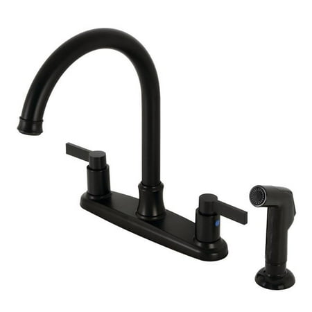 

NuvoFusion 8 in. Centerset Kitchen Faucet with Sprayer Matte Black