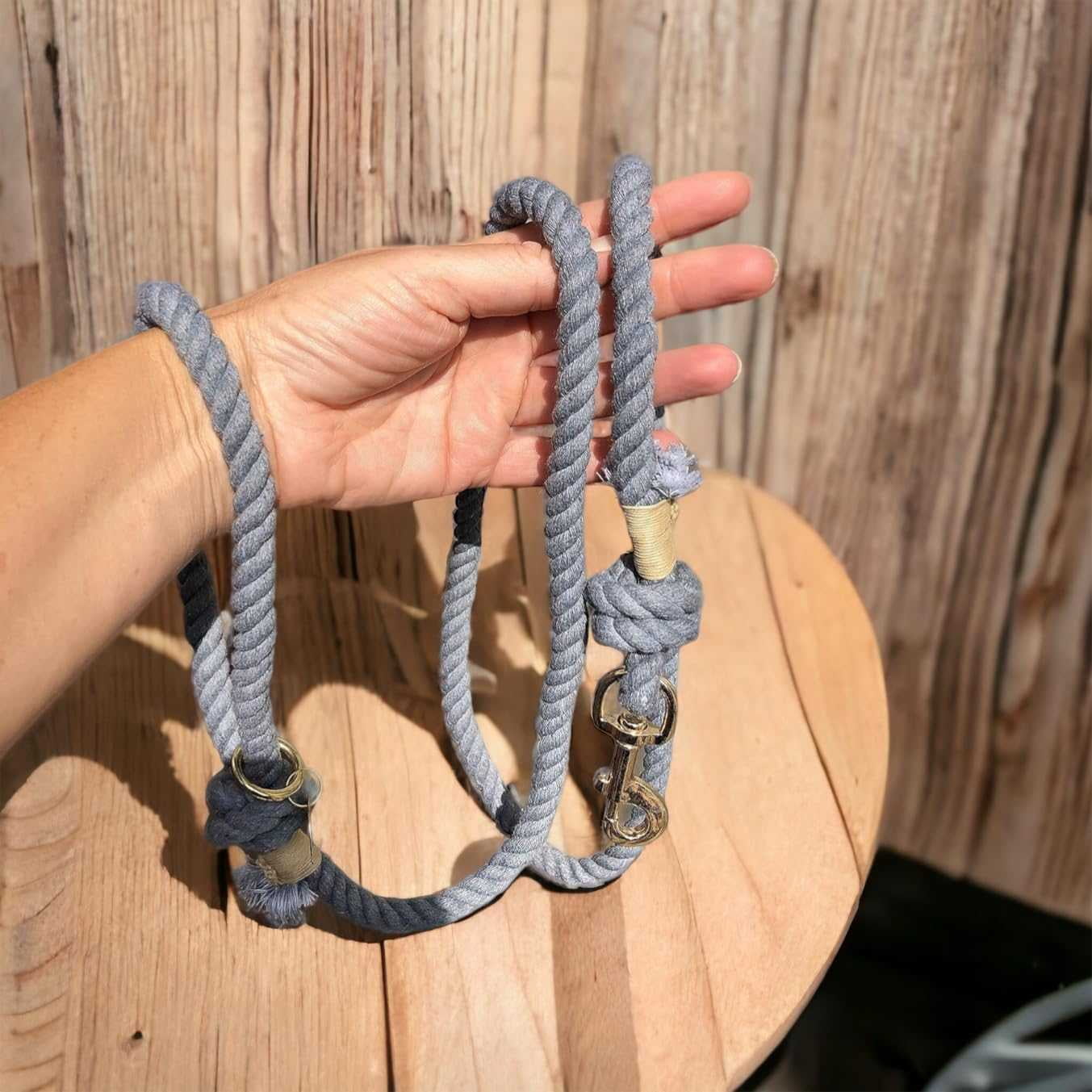Grey Boho Chic Style Dog Leash - Glow Pups