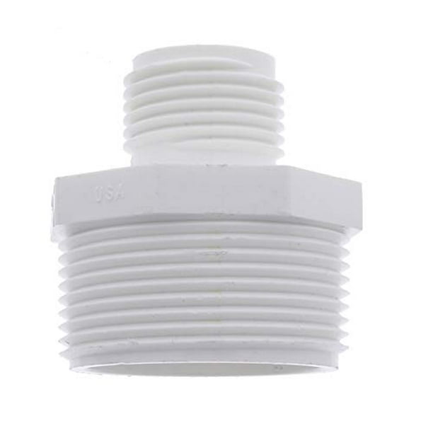 Van Enterprises PVC Garden Hose Adapter (Male 1.25" NPT x 3/4" GHT) for
