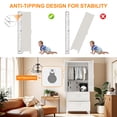 thumbnail image 6 of Miniyam 71" Tall Metal Wardrobe Cabinet with 2 Drawers & Hanging Rod, 2-Door Storage Closet for Bedroom Office Laundry Room (White), 6 of 14