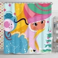 thumbnail image 1 of Whimsical Rideau de Douche Scène d'Hiver - Design de Dessin Animé Coloré avec Flocons de Neige et Ornements de Noël, 1 of 4
