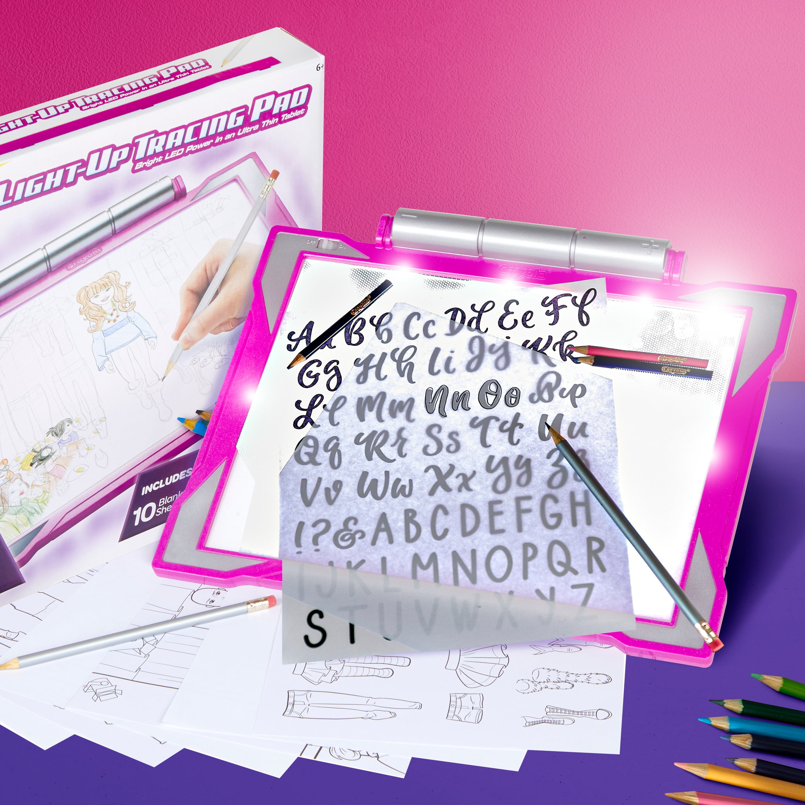 Pink Light Up Tracing Pad - Toys Crayola Light Up Tracing Pad-pink, Full  Size PNG Download